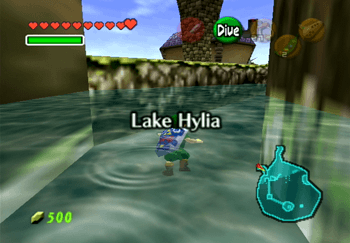 Swimming down the river to Lake Hylia