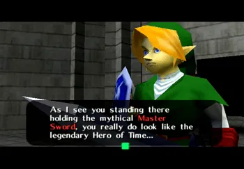 Sheik speaking to Link about the Master Sword