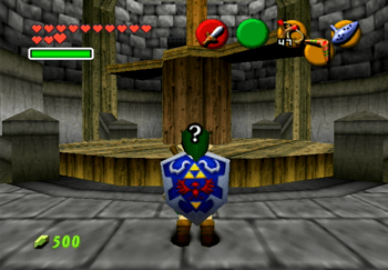 Link standing in the Windmill in Kakariko Village