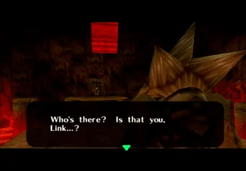 Darunia speaking to Link in the Fire Temple
