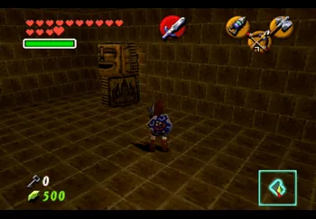 The blocks in front of the hidden doorway to use the Megaton Hammer on