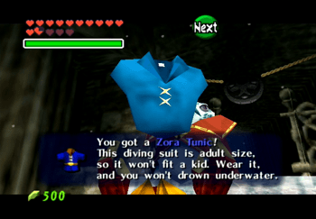 Obtaining the Zora Tunic from King Zora