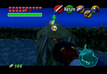 Location of the Gold Skulltula at Lake Hylia