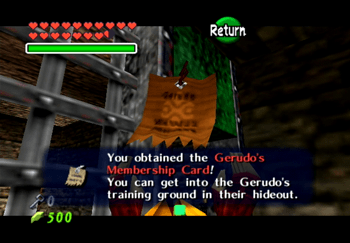 Obtaining the Gerudo Membership Card to wander around the Gerudo Fortress freely