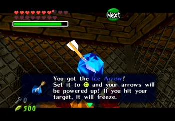 Link obtaining the Ice Arrows in the Gerudo Training Grounds